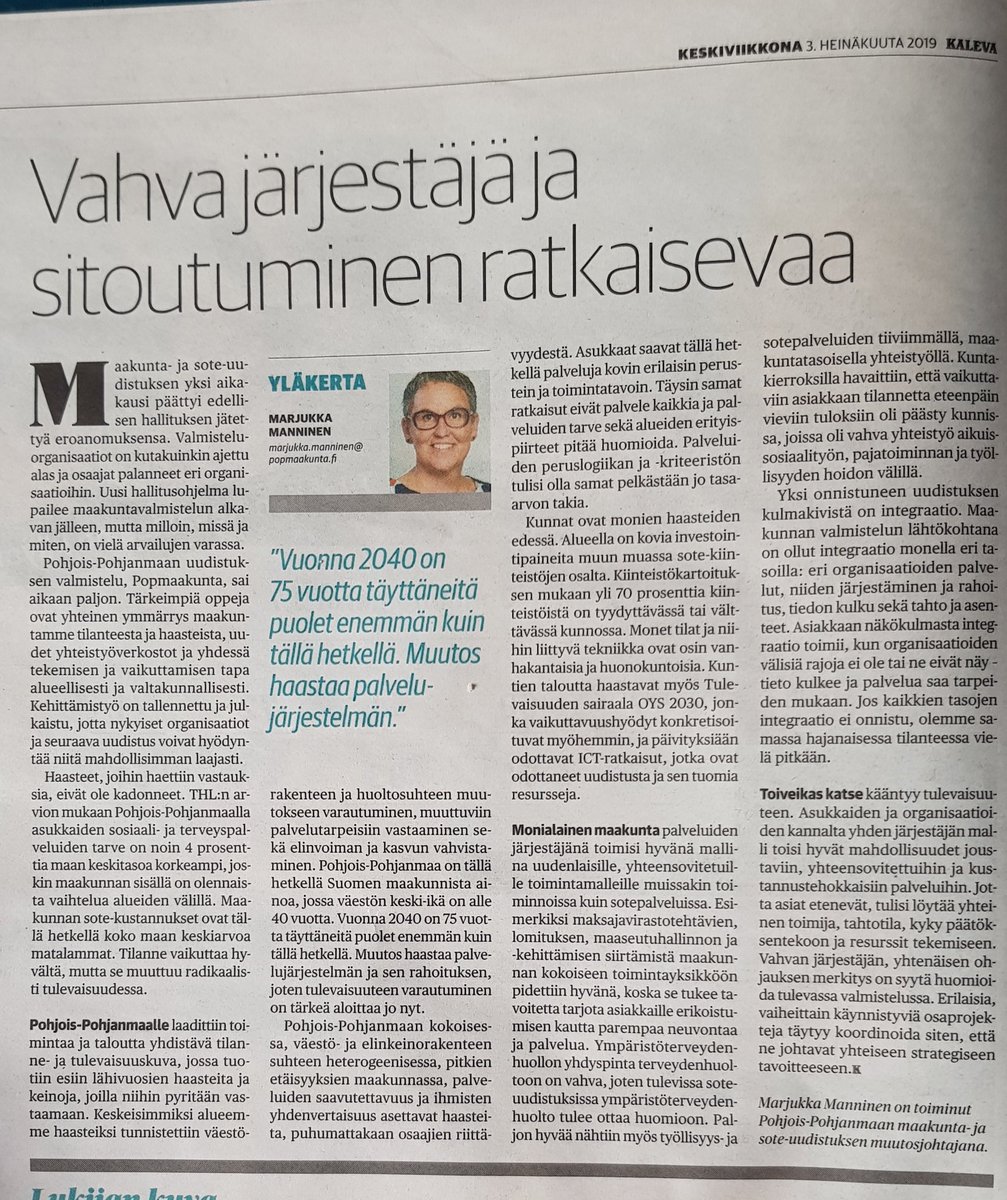 marjukka_m's tweet photo. .#Sote-sopan summeerausta ennen lomille lähtöä. "Vahva järjestäjä ja kaikkien sitoutumien ratkaisevat onnistumisen...." #POPmaakunta #maakuntauudistus https://t.co/tKPe0uKLfb