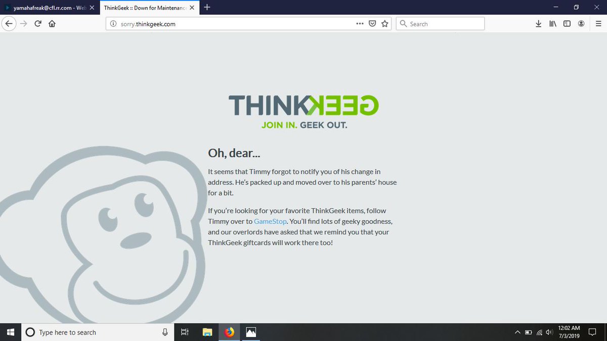 PooltoyWolf's tweet image. I'm sad now :'C
#ThinkGeek