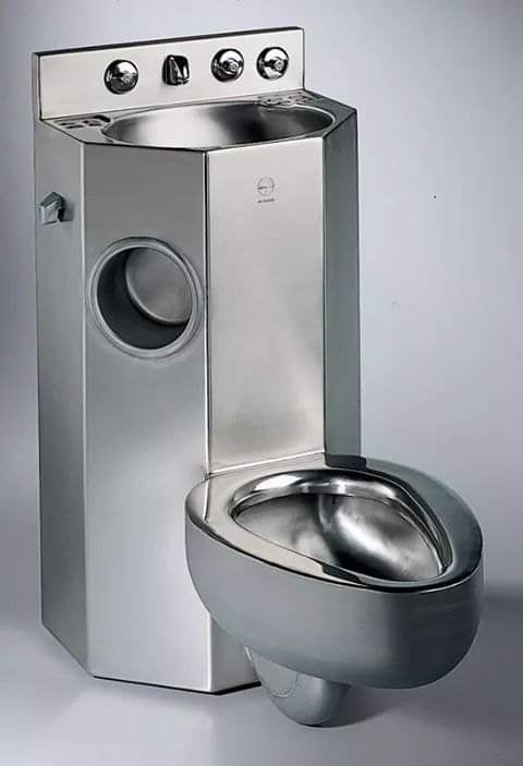 JackGaglio's tweet photo. @AOC This is a standard jail toilet AOC..who are you trying to fool.not your constituents,  I'm sure they've "drank" from one before. Idiot.. https://t.co/zdzRHyE8di