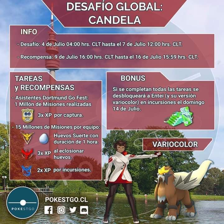 union_pokemon's tweet photo. Entrenadores
Del 4 al 7 de Julio será el #GlobalChallenge para activar a #Entei en su versión shiny. Ayudemos a que se haga realidad.
Créditos de infografía a los amigos de @pokestgo.
#PokemonGoUnion siempre atentos a nuevas noticias
#TodossomosUNIÓN
#VamosNianticLATAM https://t.co/7rpnd6Q2le