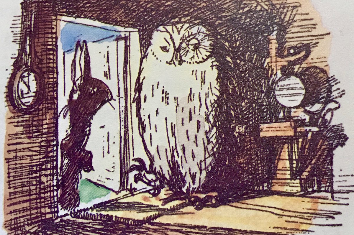 Rabbit knocked and Owl's head came out and said, “Go away, I'm thinking.”
“Owl,” said Rabbit shortly, “you and I have brains. The others have fluff. If there is any thinking to be done in this Forest, you and I must do it.”
“Yes,” said Owl. “I was.”
~A.A.Milne #WednesdayWisdom