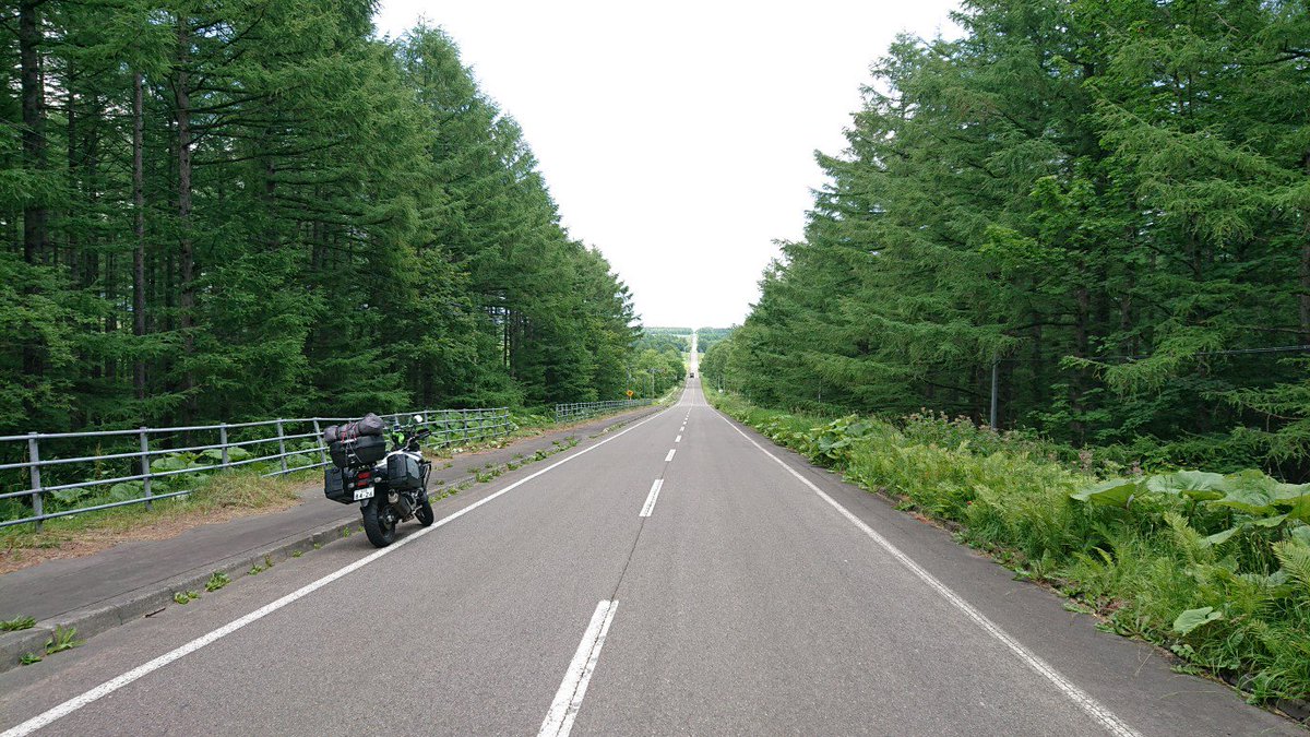 vstrom6504's tweet photo. 根室から開陽台→知床峠まで
��気は全体的には晴れて良かった
途中で曇り空になったので
雨が降るのかと思った(´・ω・`)

#北海道ツーリング　#vstrom　#天気良い　#開陽台　#知床峠　#直線道路 https://t.co/guQappHle5