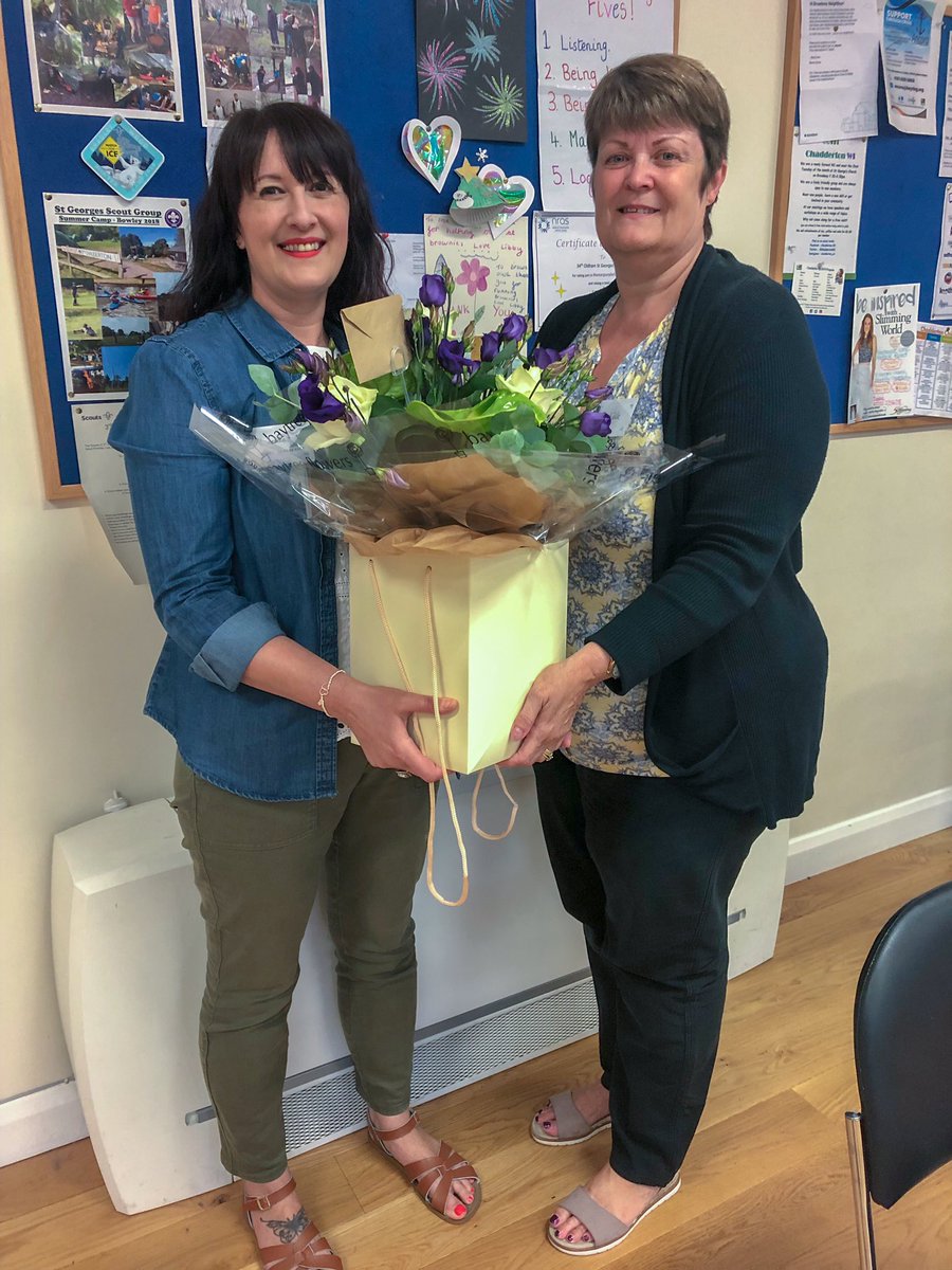 Tonight was our AGM, after 3 years of leading our group our founding president <a href="/LindaJH/">hope</a> stepped down &amp; Michele was voted in as the new president of Chadderton WI, Linda was presented with a bouquet of flowers in WI colours by our new president to thank her for all her hard work