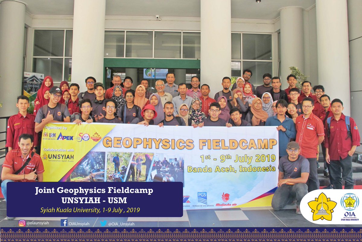 OIA_USK's tweet image. Joint Geophysics Fieldcamp, 1-9 July 2019, in Aceh by University Sains Malaysia. 
#Jointprogram #geophysics #fieldcamp