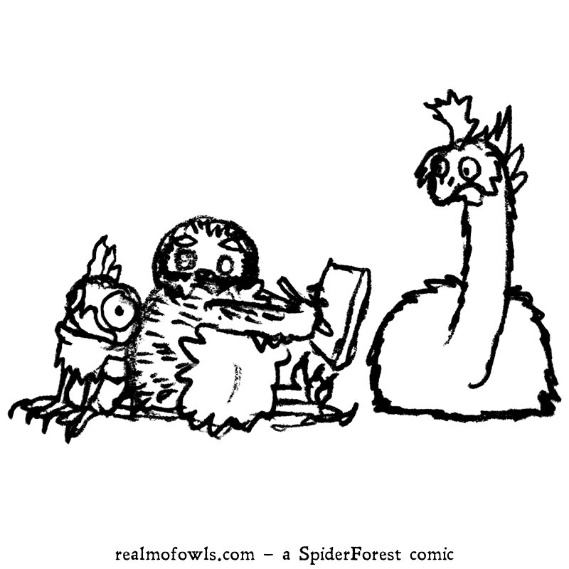 OwlBasketTeam's tweet image. We sometimes take Cacko (on the left) with us to our research trips. The random derby (on the right) is not ours. We don't know where it came from.
#realmofowls #sittingaround #picnic #sketchingtime