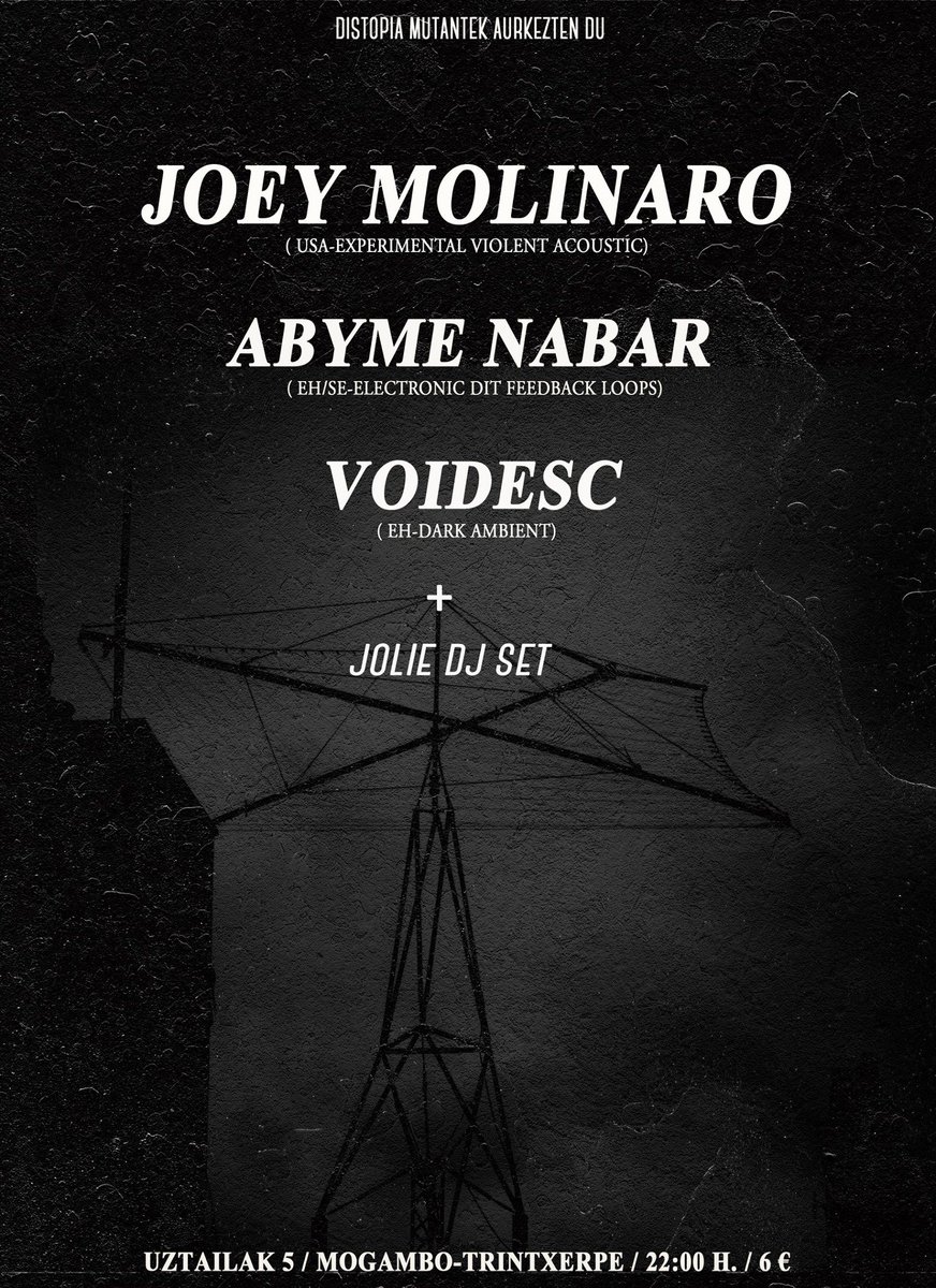 voidesc's tweet photo. Next session on Friday at Mogambo (Donostia). 
https://t.co/8CLn1K6ckU

#darkambient #experimentalelectro #ambient #livesession #electronica #noisemusic  #dronemusic https://t.co/cx0ZTkAqVh