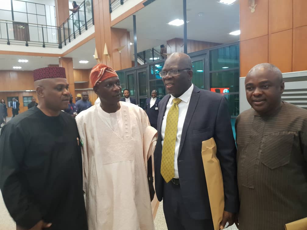 aniumanah's tweet photo. Sharing thoughts this morning with the Chairman House Adhoc Committee on Welfare Hon. Raji, Clerk of the House of Representatives Mr. Giwa  and the Immediate past member Representing Etinan Federal Constituency Rt. Hon. Sam Ikon at the @nassnigeria lobby https://t.co/PWrVDEB83b