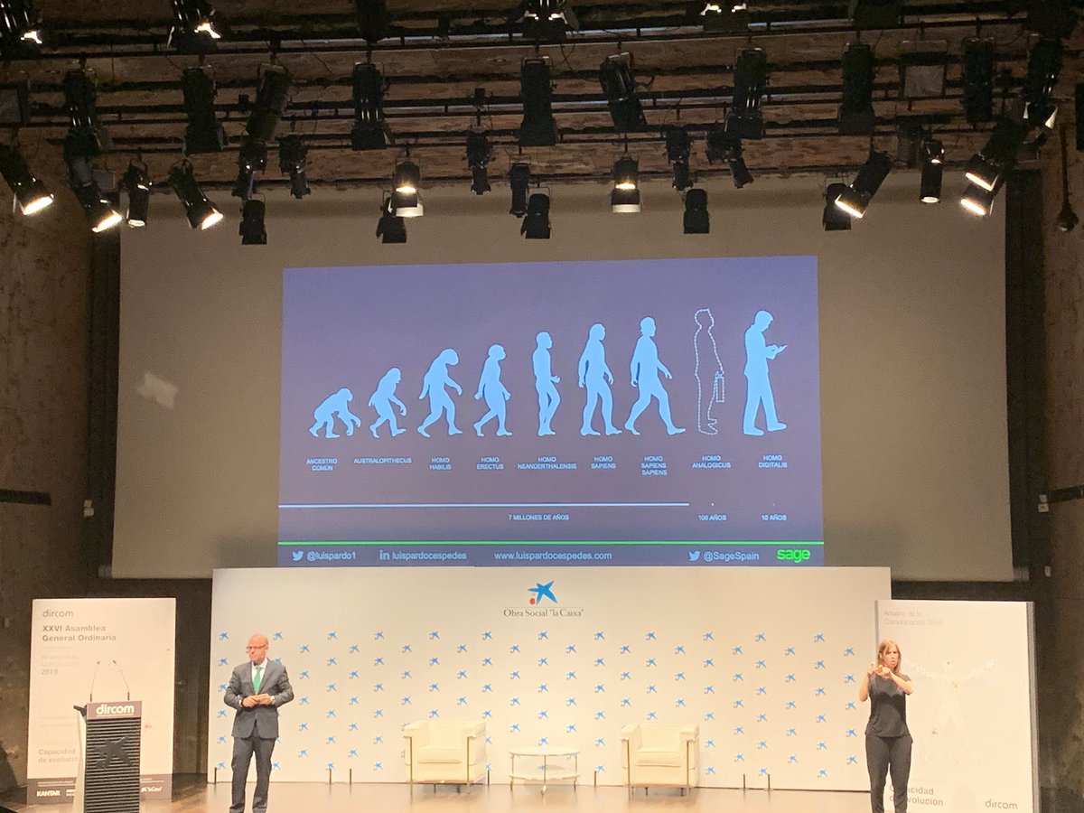 rdelblanco's tweet photo. Algunos nacimos Homo analogicus y crecemos como homo digitalis... vivimos una revolución #digital #tecnología #blockchaun #AI #bigdata #machinelearning #cloud #socialmedia @luispardo1 @sagespain #anuariodircom2019 @agencia_comma https://t.co/p4Oj8xyaTA