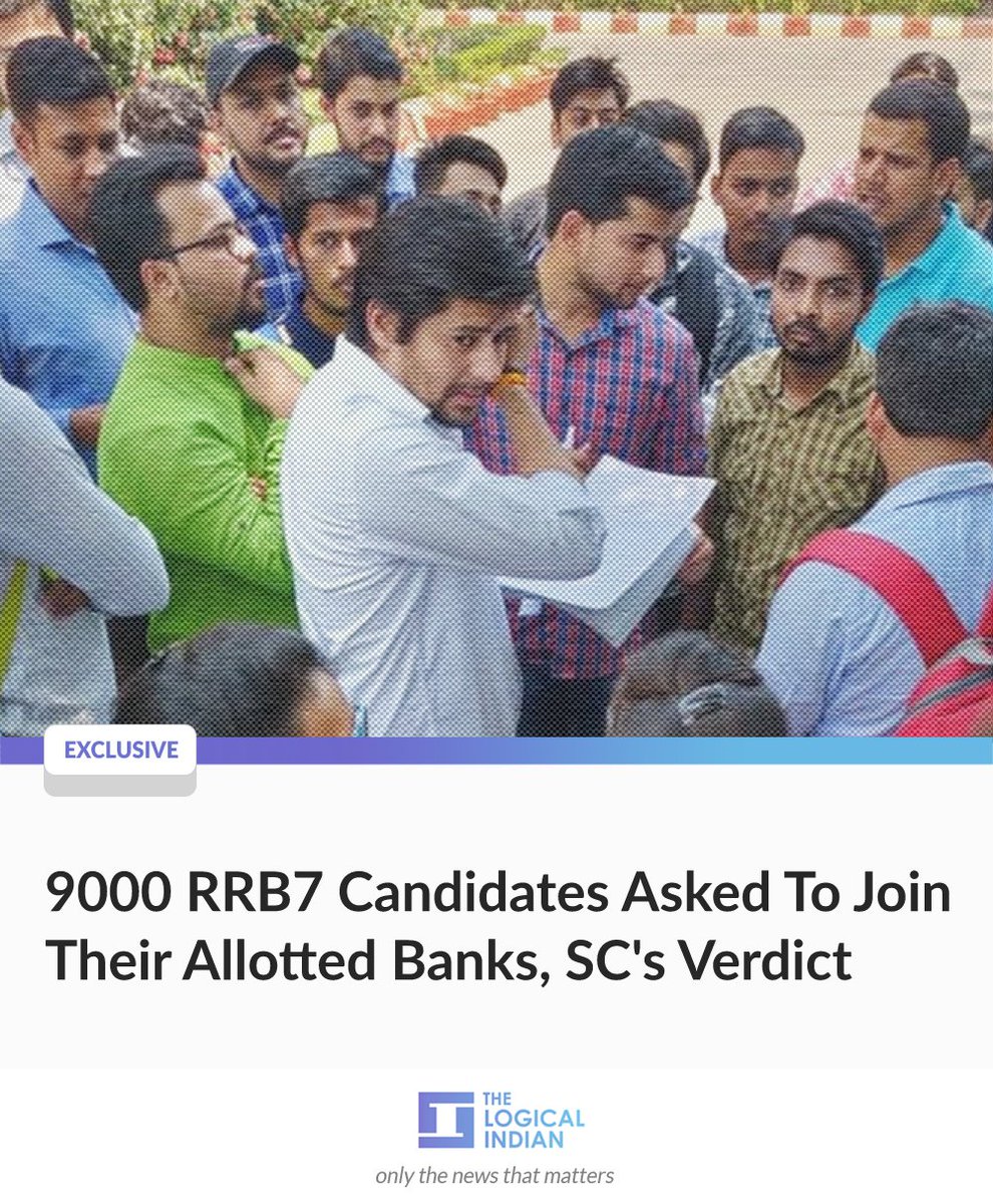 LogicalIndians's tweet photo. After the matter remained sub-judice for six months, the verdict by SC has permitted the RRB7 candidates to join their respective banks. We, at The Logical Indian, congratulate all the RRB7 candidates for their success 

#India #RRB7 #SupremeCourt #IBPS @NABARDOnline @HRDMinistry https://t.co/yglYbgA2Sx