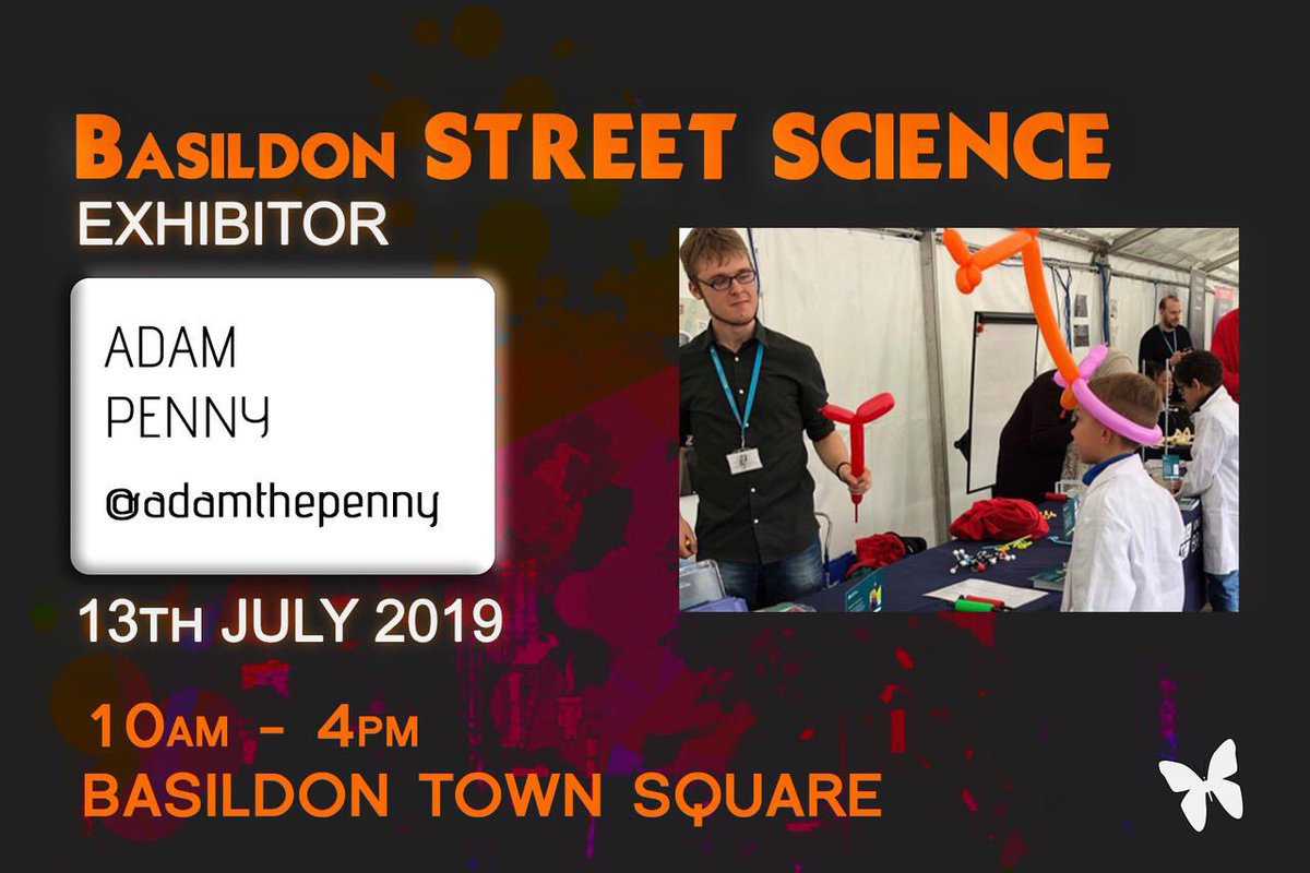 Come make a molecular balloon with <a href="/AdamThePenny/">Adam Penny</a> at #basildonstreetscience #basildon #essex on 13th July