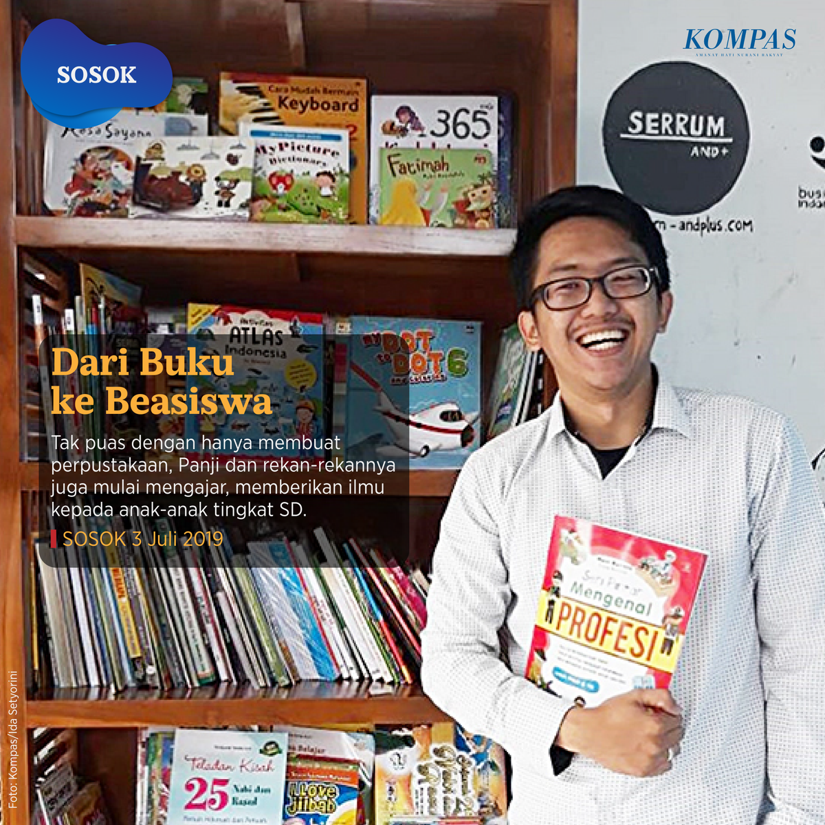 hariankompas's tweet photo. Awal tahun 2013, Panji Aziz Pratama yang masih kuliah tahun pertama di Jurusan Kesejahteraan Sosial FISIP Universitas Padjadjaran, Bandung, pulang ke Serang. Bukan menikmati liburan yang menyenangkan, Panji malah gundah.

#Sosok #AdadiKompas Baca: https://t.co/lkNGNmzqI7 https://t.co/2R0z0KjxKU