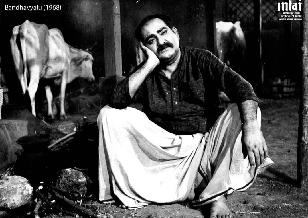 In 1968, SVR produced and directed two movies. One was 'Chadarangam'. The other movie 'Bandhavyalu' from where this image is. Both movies won the Andhra State awards. After that he decided his main forte wasn't directing but acting! And he gave more brilliant performances! 