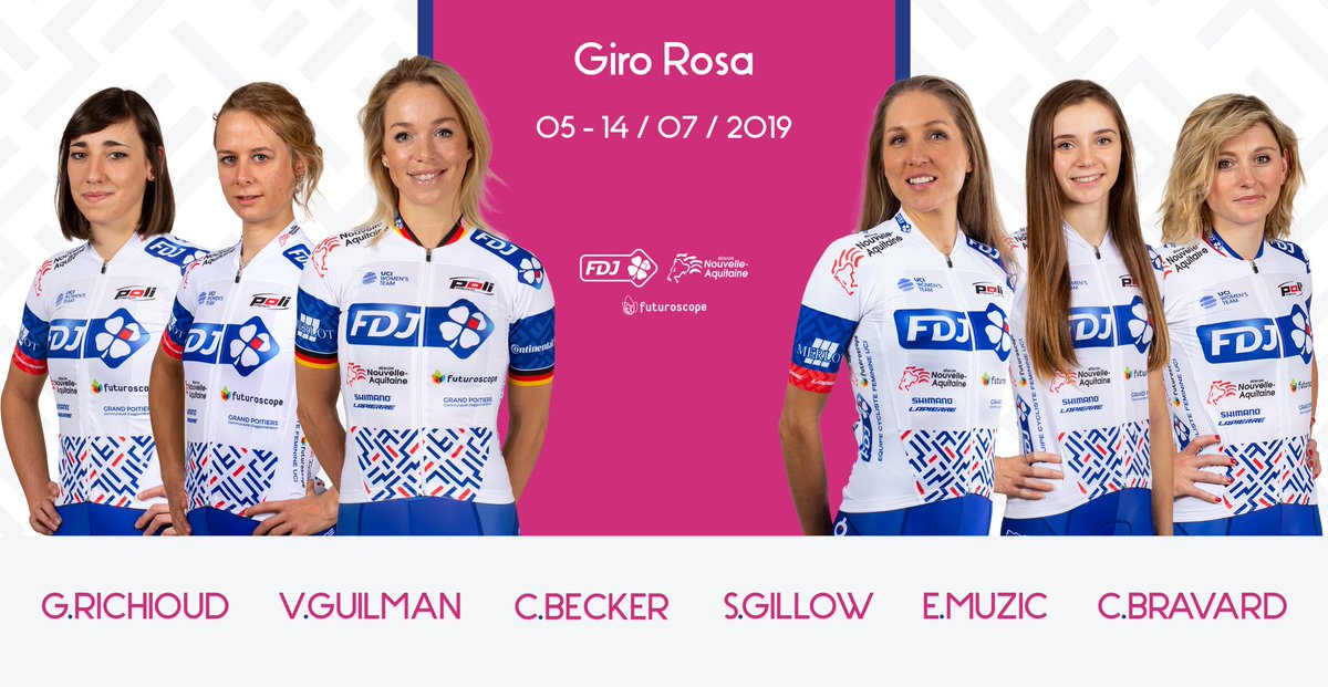 Cette semaine débute le #girorosaiccrea2019 🇮🇹

Notre équipe pour cette édition 👇
<a href="/lottibecker/">charlotte becker</a> - <a href="/CharlotteBravar/">charlotte bravard</a> - <a href="/SharaGillow/">Shara Marche</a> - <a href="/VGuilman/">Victorie guilman</a> - <a href="/EvitaMuzic/">Evita Muzic</a> - @GretaRichioud 

#RideAndShine