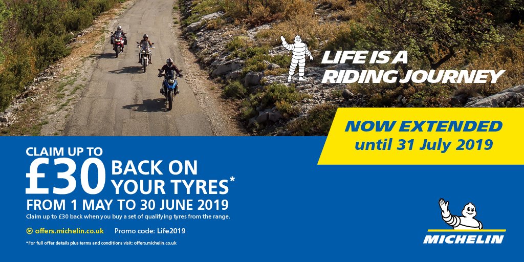 FWRltd's tweet image. Michelin £30 promotion extended until the end of July 2019