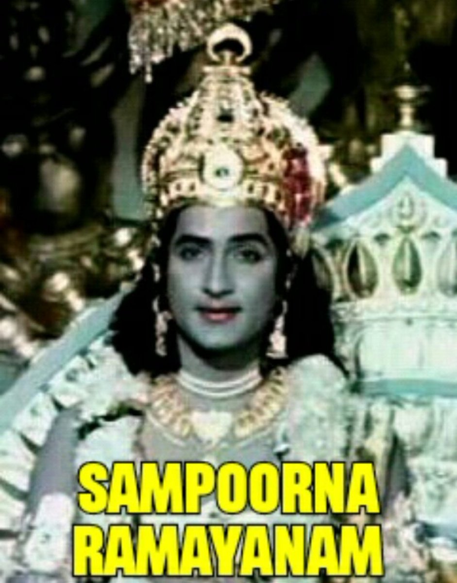 In 1972, the legendary cartoonist and illustrator Bapu Garu directed 'Sampoorna Ramayanam' starring Shoban Babu as Lord Rama and SVR as Ravana. Yet another epic film! 