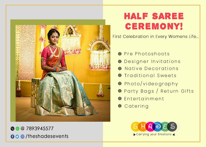 Half Saree / Langa Voni invitation card