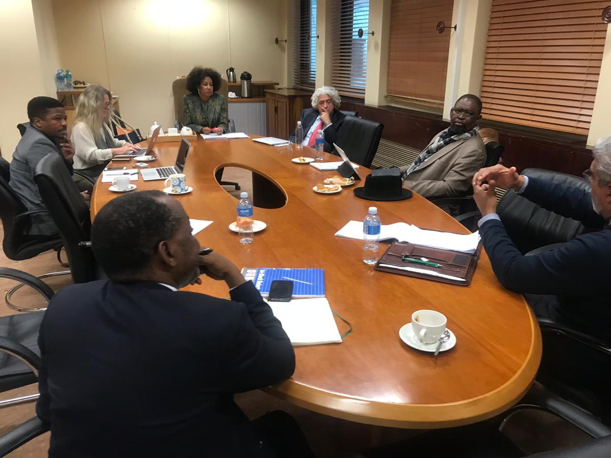 Minister <a href="/LindiweSisuluSA/">Lindiwe Sisulu</a>, Deputy Ministers Mahlobo and Tshwete this morning attended the first meeting of the Portfolio Committee on Human Settlements, Water and Sanitation. The focuse is on key priorities and preparations for the Budget votes for July 9, 16 July 2019.
<a href="/DWS_RSA/">Water&SanitationRSA</a>