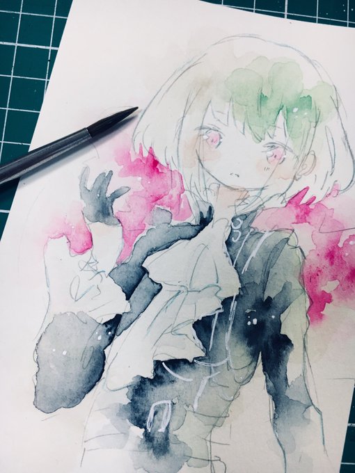 「green hair purple fire」 illustration images(Latest)