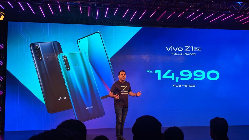 luckyankit's tweet photo. To please the gaming &amp; camera lovers @Vivo_India launched today their Z series of #FullyLoaded smartphones today i.e #VivoZ1Pro in 3 variants with super aggressive pricing i.e

4 GB + 64 GB: Rs 14,990
6 GB + 64 GB: Rs 16,990
6 GB + 128 GB: Rs 17,990 https://t.co/ygTwKkMRDE