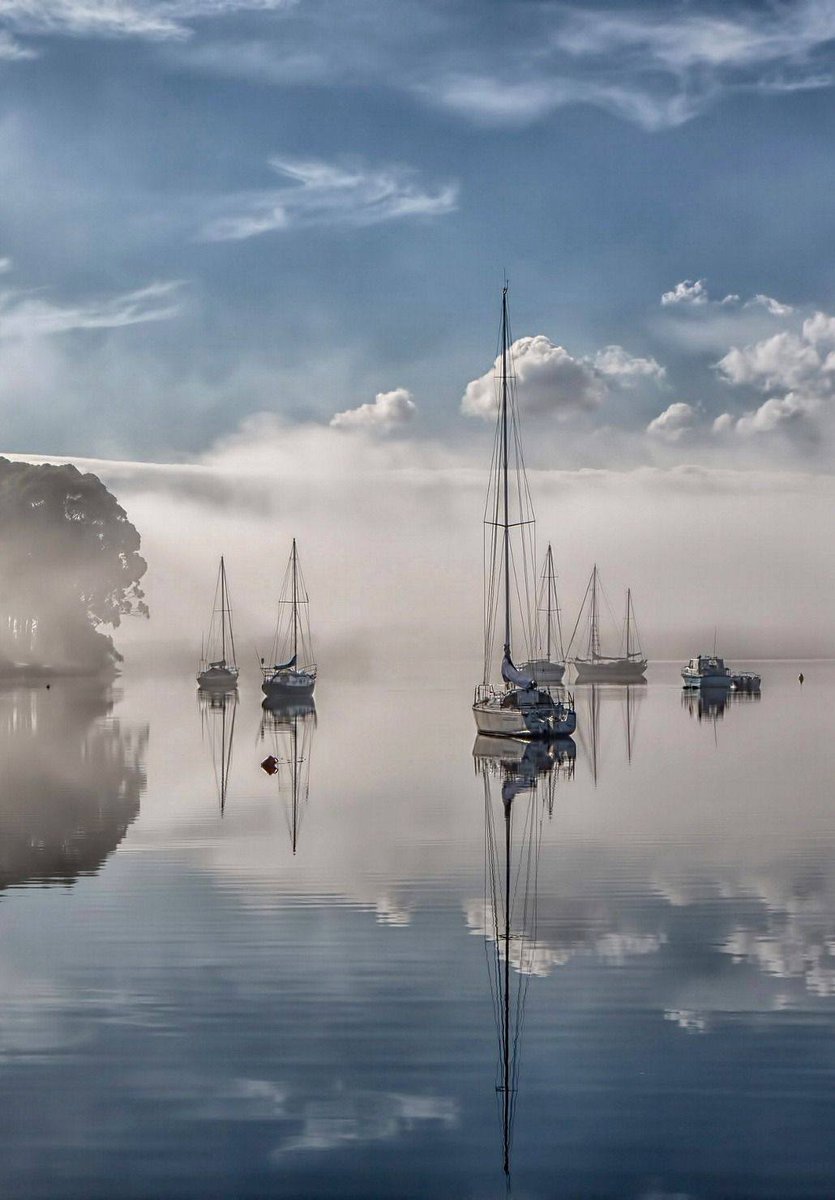 Harbaapp's tweet photo. #SailingInspiration
Misty morning reflection ๐ฅฐ
***
Photo credit: Sail boats on the Huon River at Franklin in Tasmania, Australia by Margaret Morgan https://t.co/jD3KNFeCxQ