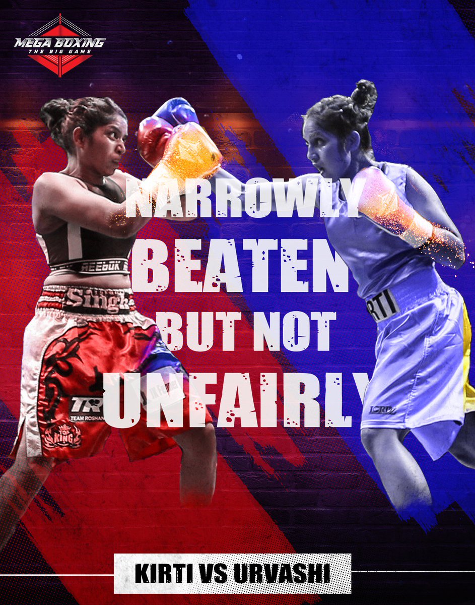 MegaBoxingIN's tweet photo. This intense fight between Urvashi and Kirti proved that women are not victims, they are fighters.
#MegaBoxing #Boxing #ChooseYourSide #RedVSBlue #WomenInBoxing https://t.co/feA5pwCkHa