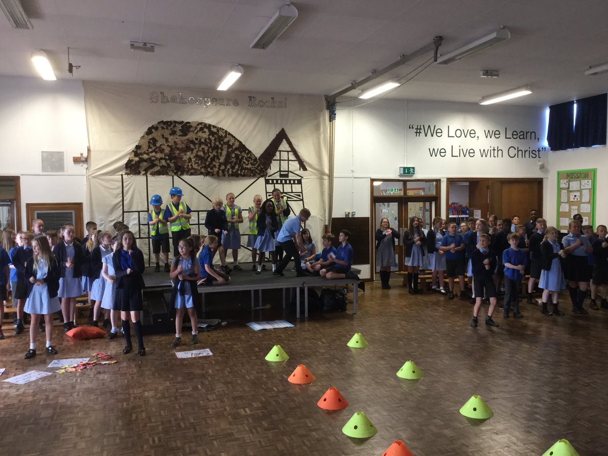 MrsCassidySTM's tweet photo. Rehearsals for our production of Shakespeare Rocks are well under way!  Letters regarding tickets will be sent home tonight so please return back to school tomorrow so we can distribute the tickets to you.  #WeLoveWeLearnWeLiveWithChrist https://t.co/HAe9yXGcSG