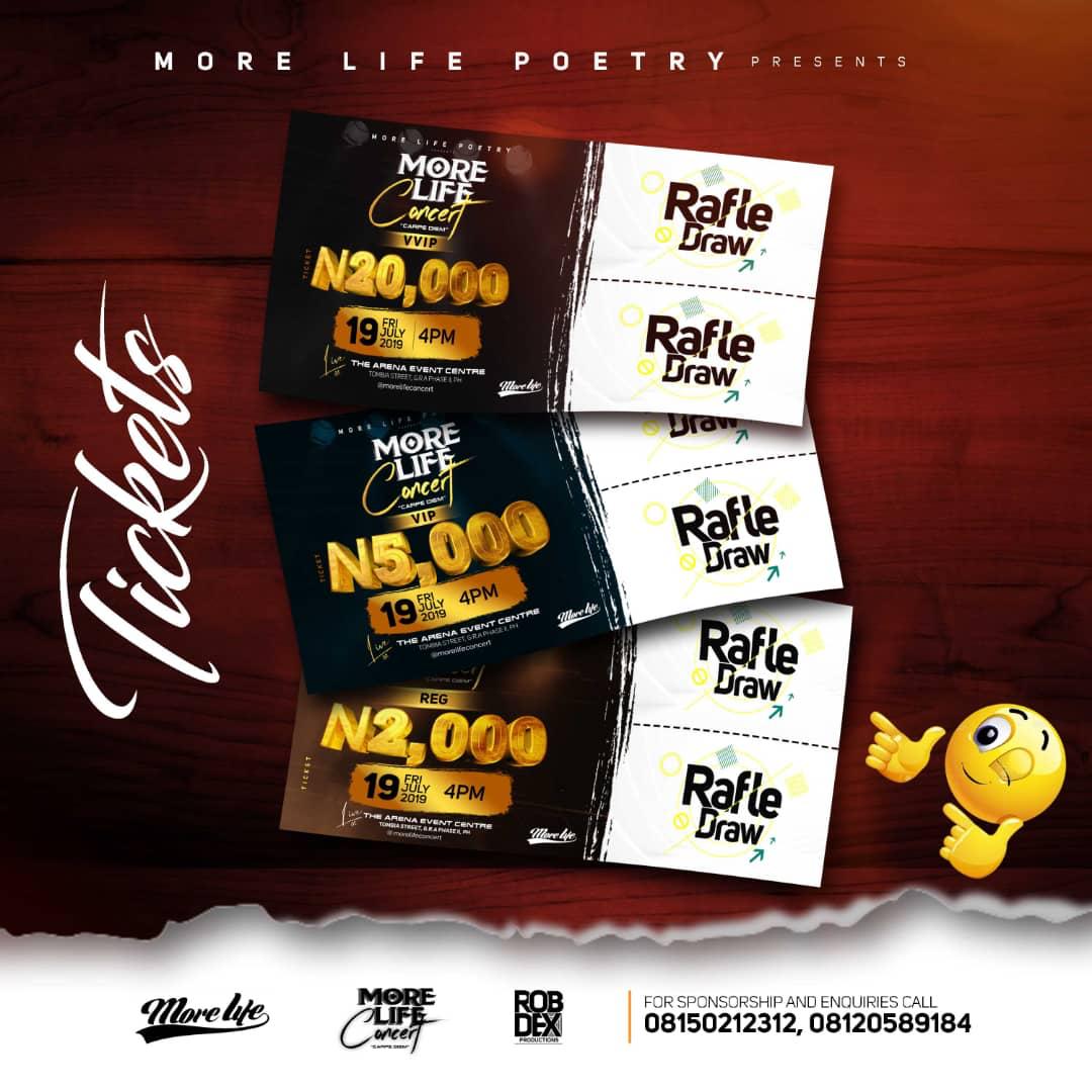 iamyoungendy's tweet photo. Event title: More Life Concert (Poetry Concert)OrganizedMore Life Poetry.Theme: Carpe Diem ( it means "Seize The Moment" ) #morelifeconcert2019 on Friday 19th July @ The Arena Event Center, 4pm. Regular 2K, VIP 5K, VVIP 20K (admits two) Online tickets 
https://t.co/3YD42RxRCT https://t.co/9nG2sIJbDo