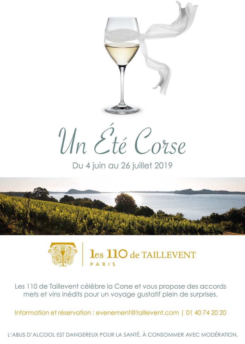 [UN ÉTÉ CORSE] Jusqu'au 26 juillet 2019, le restaurant Les 110 de Taillevent célèbre la Corse et vous propose des accords mets et vins inédits pour un voyage gustatif plein de surprises > facebook.com/events/2534163… #110paris #tailleventparis