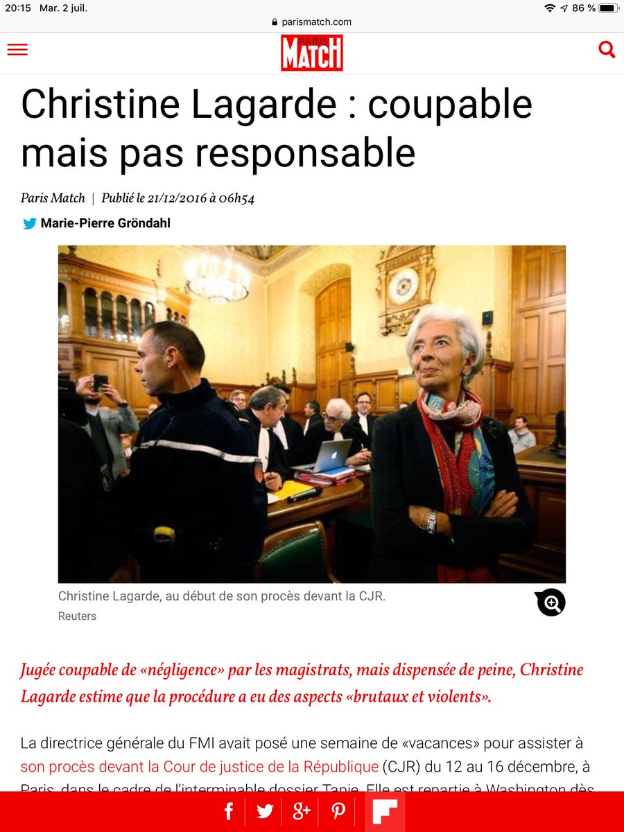 @francoisedegois Euh ... pour @Lagarde c’est une honte ! #Tapie #DetournementDeFondsPublics ...par négligence 😂 #OrganizedFraud