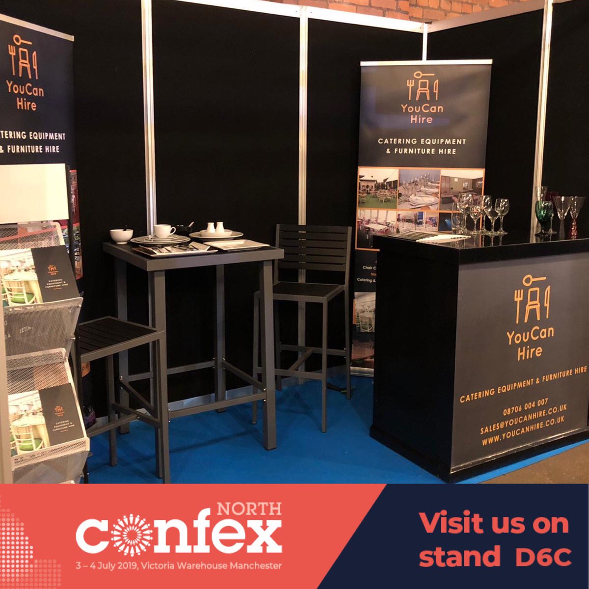 youcanhire's tweet photo. CONFEX NORTH // STAND D6C
Thrilled to be exhibiting here for the first time. Pop by and see our latest furniture and catering equipment offering, we’ll be here for the next two days! 

 #eventprofs #confexnorth2019 #furniturehire #cateringequipmenthire https://t.co/FBJjPRDzDR