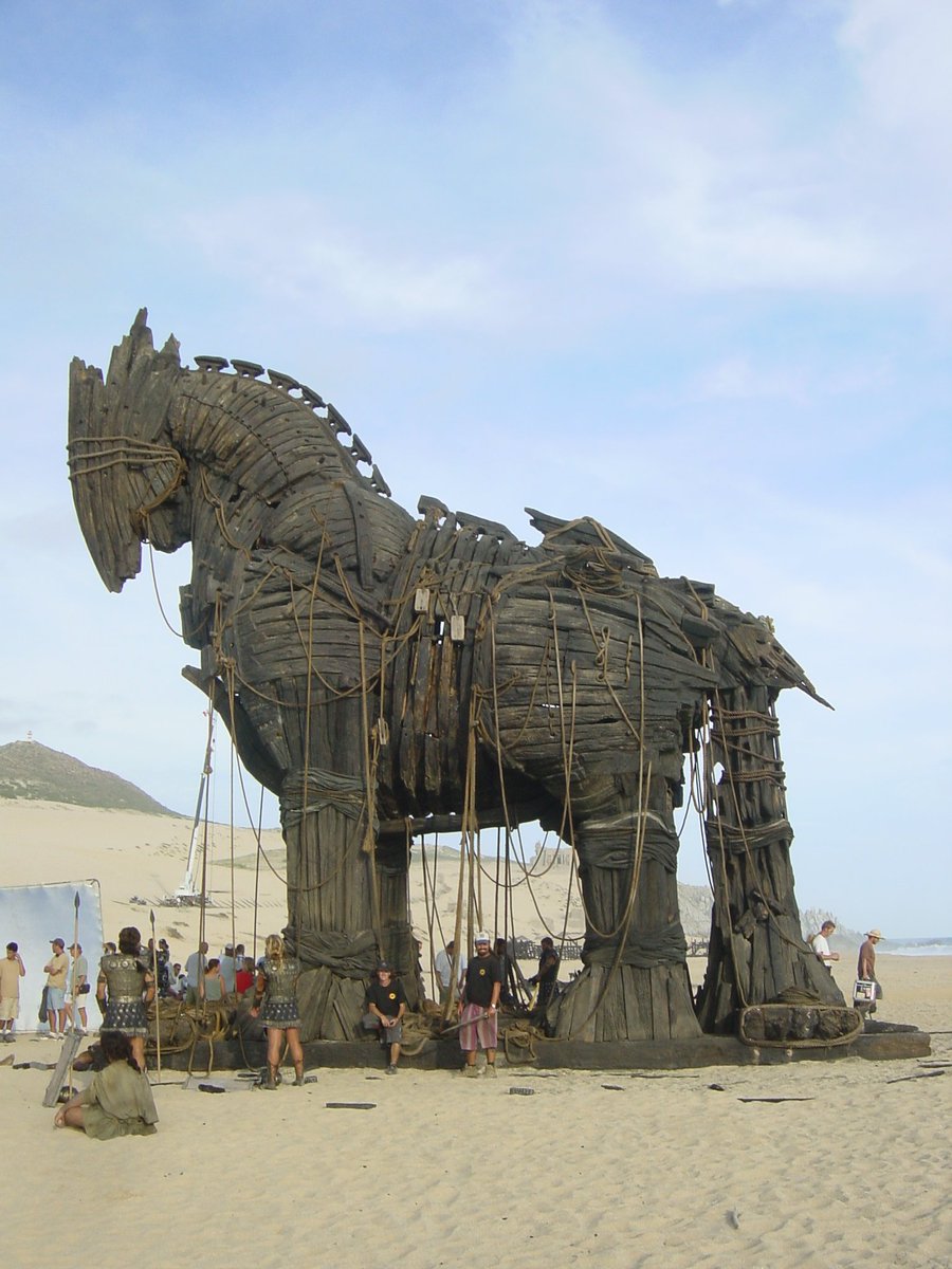 Troy 2004, Mexico. Me and <a href="/eyemelt/">John Bishop</a> sitting on the feet of the big ole 'orse.