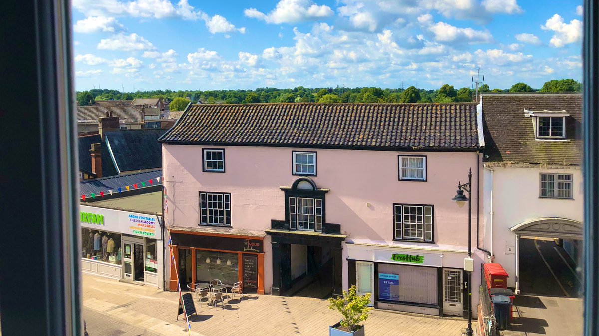 Filming with <a href="/DurrantsBC/">Durrants Building</a> this morning and once again we have provided perfect weather! All part of the service. Great view up here over the rooftops of Diss.
