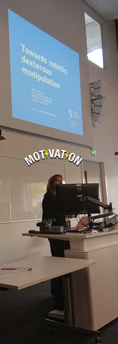 Not only did  Professor Veronique Perdereau give an engaging and insightful presentation, she also gave an inspiring #PepTalk about chasing your dreams and going for it! A mother of three and Professor before she was 40! #TAROS #Robotics
<a href="/ARQ_QMUL/">ARQ QMUL</a> <a href="/QMULSEMS/">QMUL School of Engineering and Materials Science</a> <a href="/QMUL/">Queen Mary University of London</a> @IETCommunities