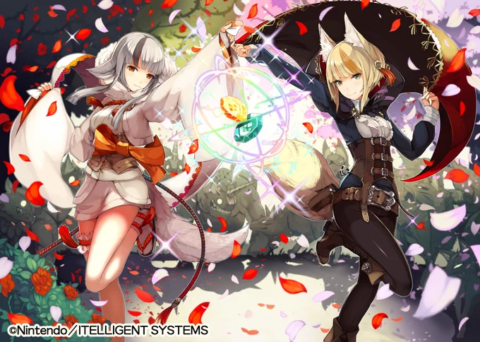 衣装交換したベロアとキヌ(Velouria,Selkie,FireEmblemCipher/Fates) 