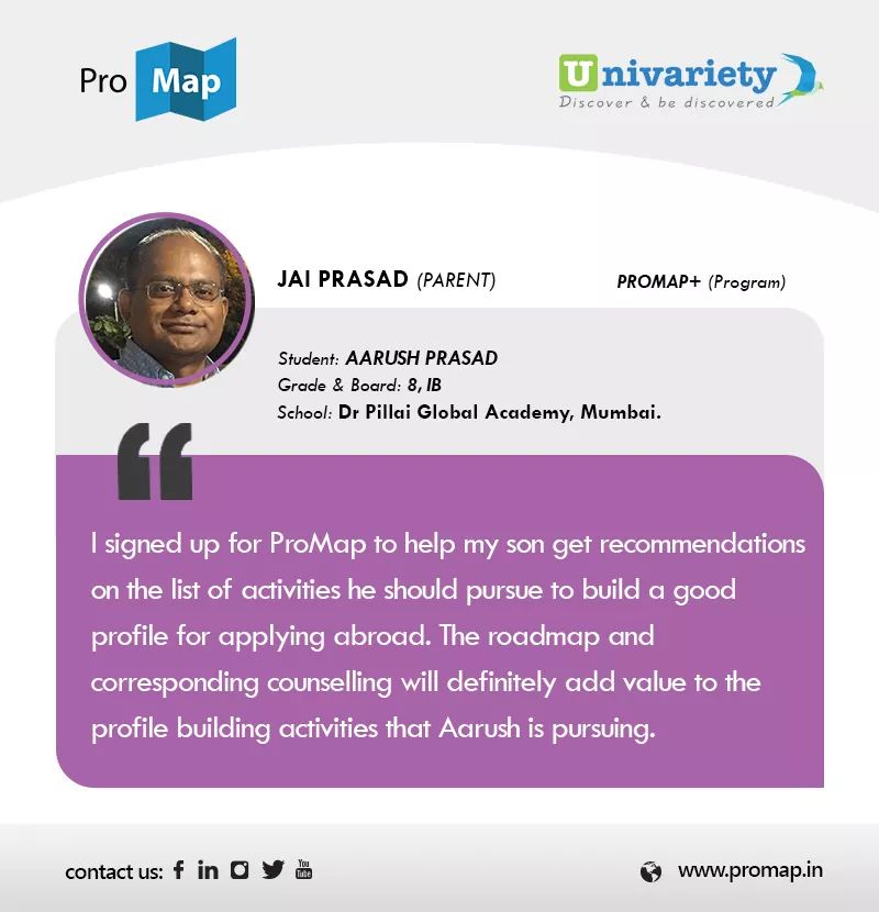 ProMapIndia's tweet photo. #Testimonial
Here's what Jai Prasad, father of Aarush Prasad from Dr. Pillai Global Academy, Mumbai has to say about ProMap.
Find out more about ProMap here: https://t.co/pASt5aE1IO
#ProMap #BeyondAcademics #StudentProfileBuilder #CareerGuidance #Counselling #Education #School https://t.co/8NQTWIN4dx