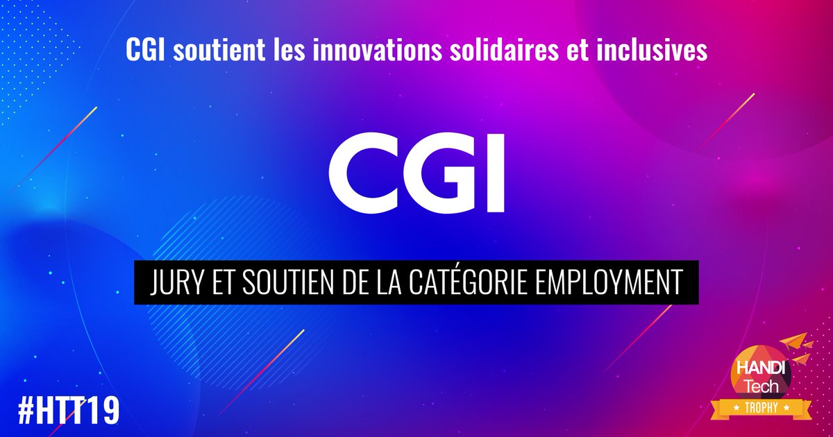 HanditechTrophy's tweet photo. Merci à @CGI_FR de se mobiliser pour valoriser les innovations inclusives 👏 🚀 L'entreprise sera jury et soutien de la catégorie #EMPLOYMENT #HTT19
**
Vous innovez dans ce domaine ? Déposez votre projet sur https://t.co/pMaJHmRY4n https://t.co/UdWZIXw3cN