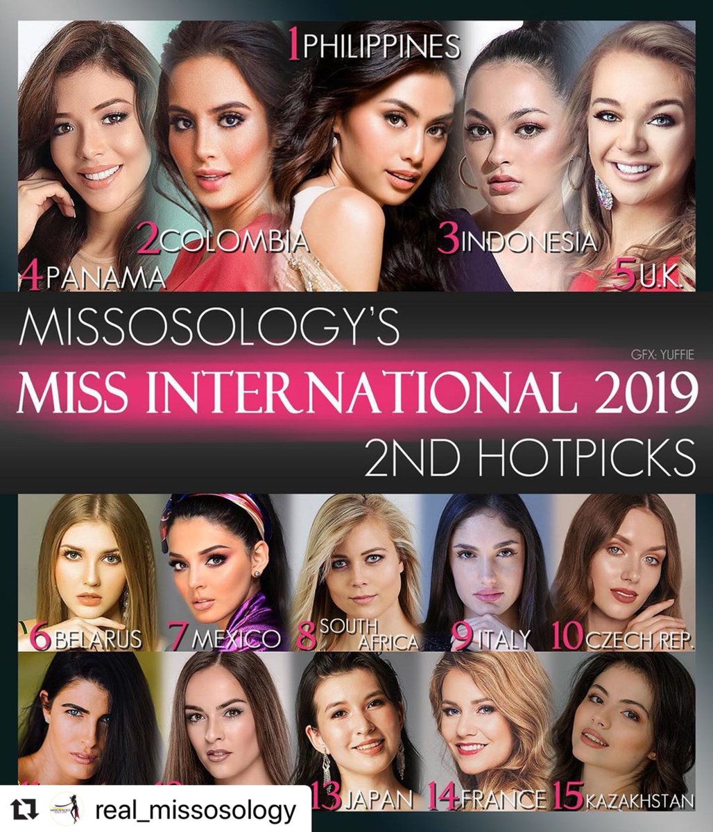 The hottest edition of #MissInternational is expected to shake Japan this coming October as more than 80 #MissInternational2019 2nd Hot Picks

#MissosologyHotPicks #MissInternationalHotPicks #CheerAllWomen #MissosologyBig5 #Big5 #Big5Pageants #PageantsThatMatter #RelevantPageants