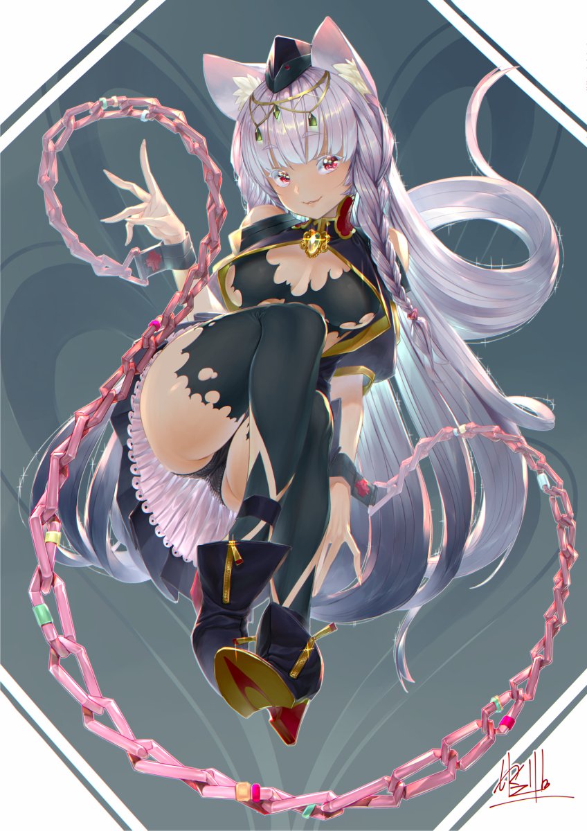 赤と黒 #猫耳 #パンツ #鎖 https://t.co/jPGo4KbUuR 