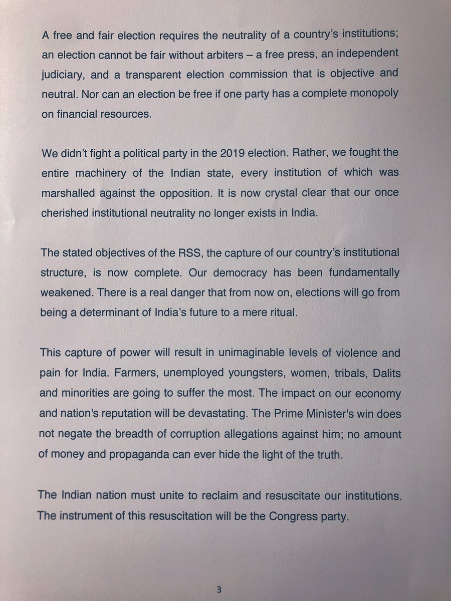 timesofindia's tweet photo. "I owe the country and my organisation a debt of tremendous gratitude and love": @RahulGandhi tweets his resignation letter https://t.co/uoWTc6f96o