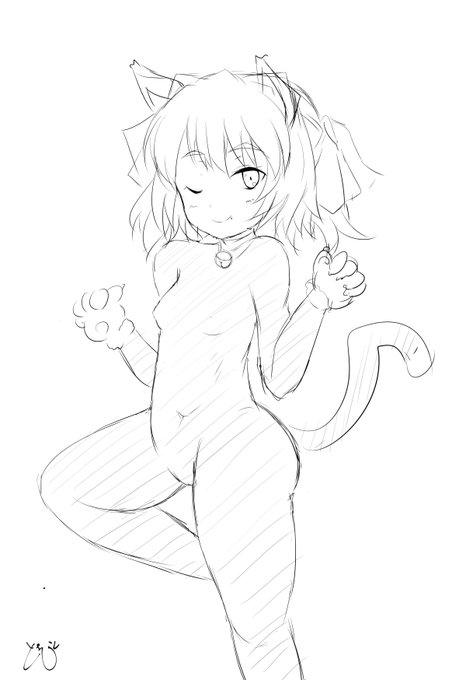 ネコスーツ八丈ちゃんラフ(›'ω`‹ )仕上げは後日
アケでリベちゃんも来るしたまにはロリもいいよね 