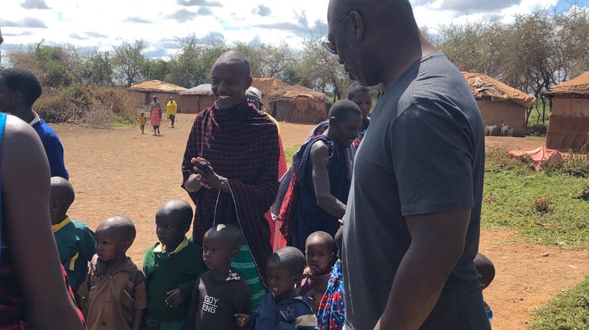 chargers's tweet photo. Coach Lynn and his family on the ground in Tanzania providing a safe space for education to the youth 💛 https://t.co/fZccl2v0z5
