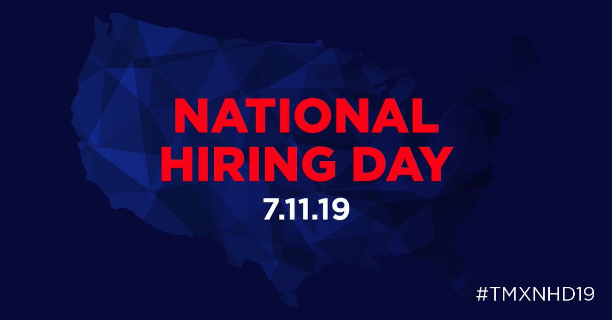 Long gone are the days of working on holidays like #IndependenceDay! I get the opportunity to have a day off to spend with my family. If you're still working #retail or #restaurant, meet with us on July 11th for #NationalHiringDay and get your holidays BACK! #TMXNHD19