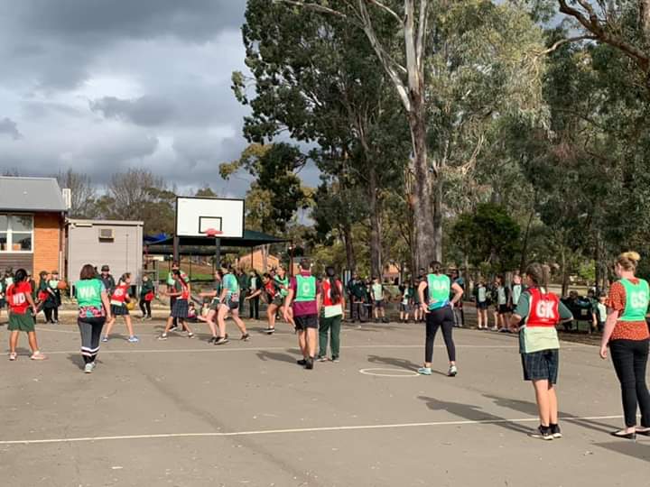 Teachers vs Students netball game at Bradbury Public School It was a tough game! <a href="/MichelleCLester/">Michelle Lester</a> #teacherswon