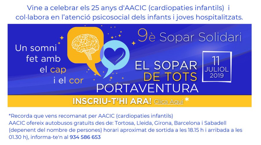 ODF_org's tweet photo. Us animen a participar en el Sopar de gala Fundació PortAventura en benefici de l'@Coravant. Si no hi podeu anar, col·laboreu amb el cobert 0.
Clica a l'enllaç i fes la teva aportació 👉https://t.co/V5Oh4XrI5F
#JuntsAmbCadaBatec #cardiopatiescongènites #sopardegala https://t.co/dEQaAbCQlS