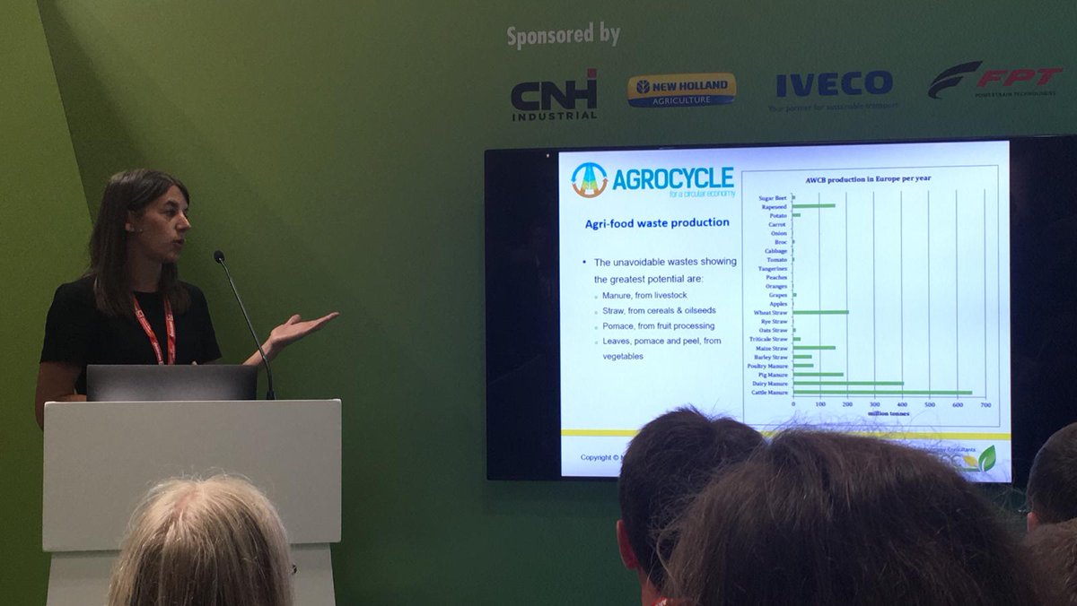 BioBeo_EU's tweet photo. #AgroCycle partner @NNFCC's Lucy Hopwood highlighting @AgroCycle_EU results during presentation about the future of on-farm anaerobic digestion in UK today at #worldbiogassummit @WBAtweets @adbioresources https://t.co/7YZZ2id5dv