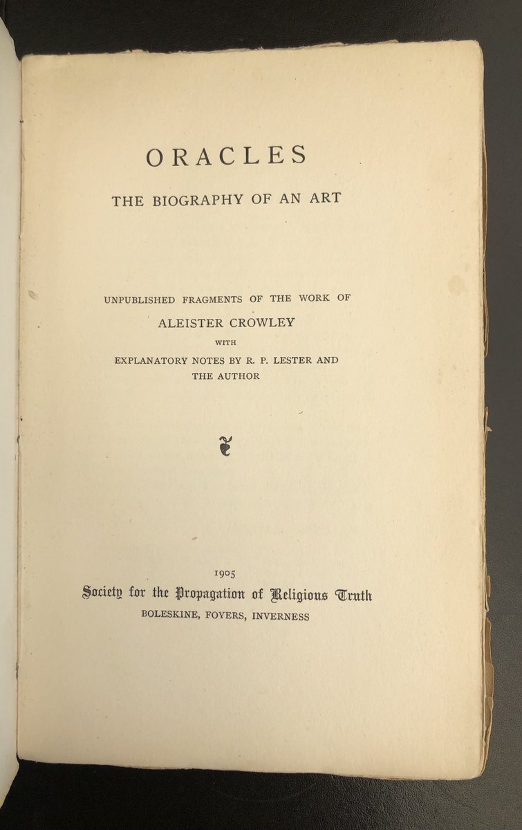 4) a very scarce copy of Aleister Crowley’s Oracles and diary of a drug fiend in very collectible condition ashtonrarebooks.com/recent-additio…
