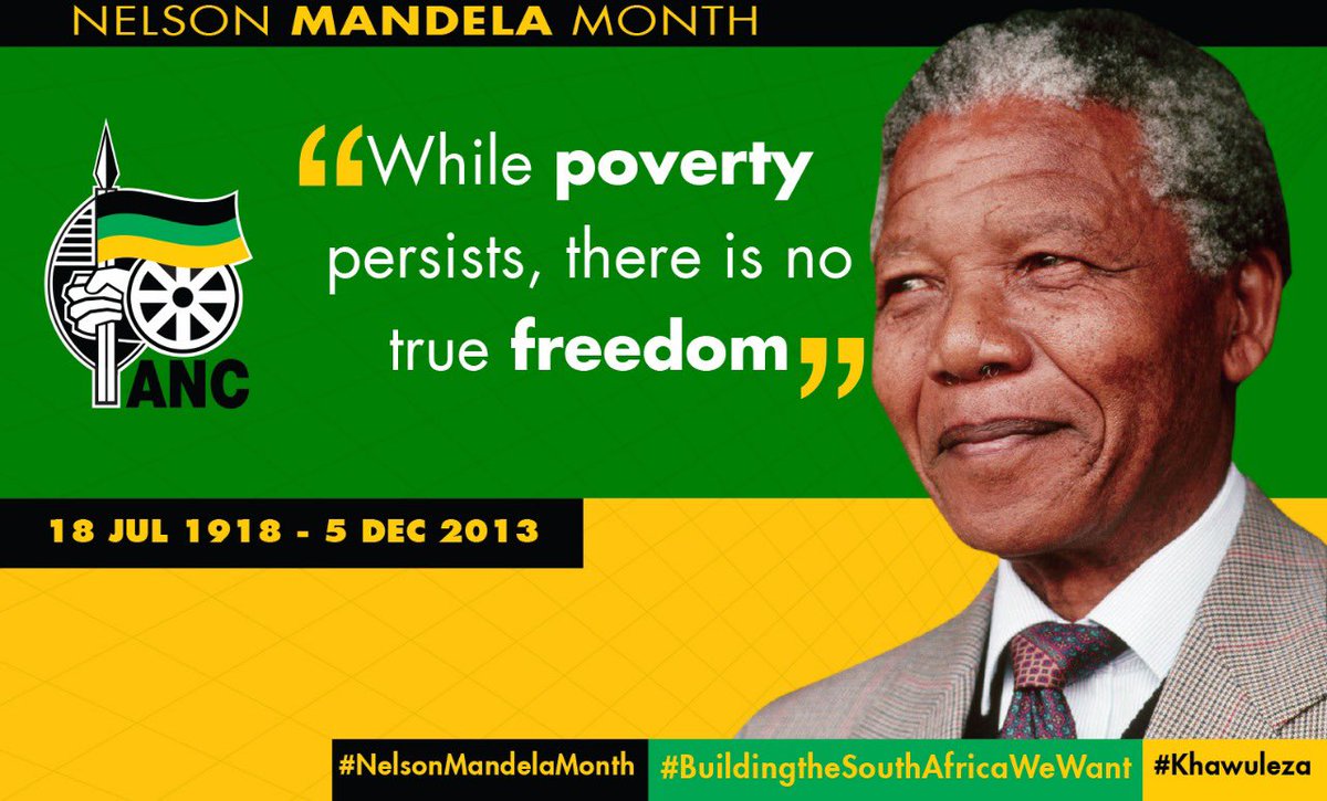 ”While poverty persists, there is no true freedom” ~ Tata Nelson Mandela 

#MandelaMonth #Khawuleza #BuildingTheSouthAfricaWeWant