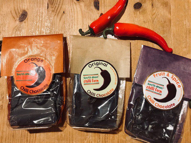 UdderFarmShop's tweet photo. The weather's heating up again - and so are we! A full range of @SDCF_CO_UK South Devon Chilli Farm products now instore, from Cool Jalepeno Ketchup to Extreme Chilli Jam and even chilli chocolate #howhotcanyougo https://t.co/NMTUWT9N0p