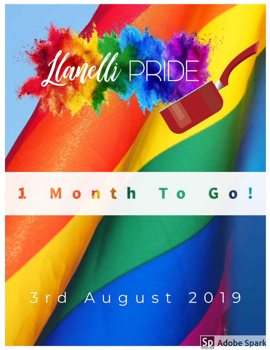 Exactly 1 month to go until our very first pride!! We are so excited and have a fabulous day ready! Please SAVE THE DATE! - 3/8/19 😊🏳️‍🌈🎊🎉🦄🌈❤️

#Pride #Pride2019 #LlanelliPride #Llanelli #LGBT #LGBTQ  #Equality #Community #Diversity #Unity #1MonthToGo