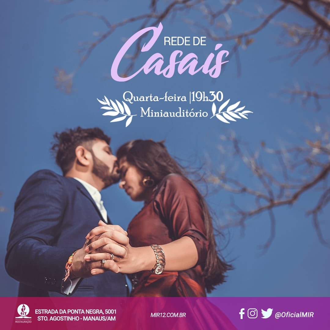Com amor, perdão, compreensão e oração, o casal apreende a viver junto, se tornando cada vez mais unido em Jesus. 

Hoje é dia da Rede de Casais, aguardamos por vocês!
💕💑
⠀⠀⠀⠀⠀⠀⠀⠀
📍19h30, no Miniauditório do <a href="/oficialmir/">MIR Oficial</a>
⠀⠀⠀⠀⠀⠀⠀⠀
#RededeCasais #MIR #Manaus